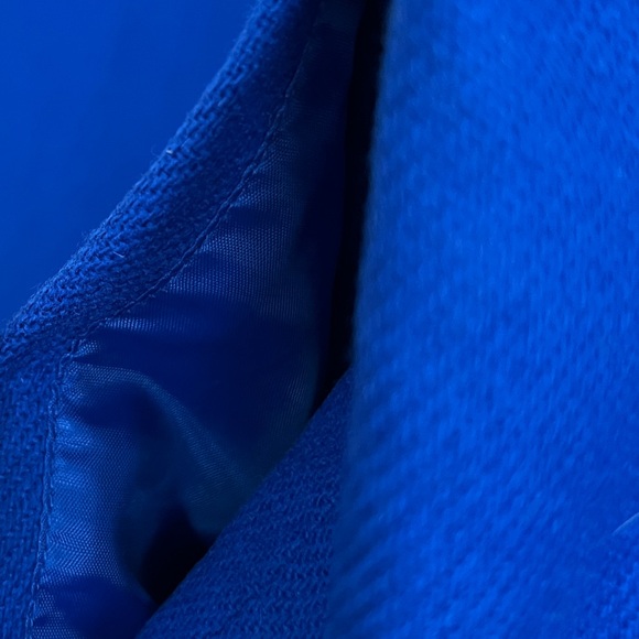 Dressbarn Wool Vintage Blazer Blue Zip Up Lined Career Long Sleeve Chic Size 6 - Picture 11 of 12